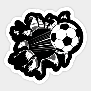 Soccer ball busting out Sticker